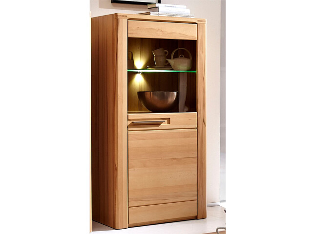 Vitrine >Nature Plus III< in Kernbuche aus Metall - 60x127x40cm (BxHxT)