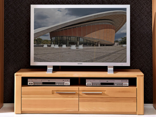 TV-Board >Nature Plus< in Kernbuche - 130x40x45cm (BxHxT)