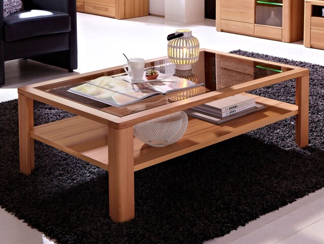 Couchtisch >Nature Plus< in Kernbuche - 120x40x70cm (BxHxT)