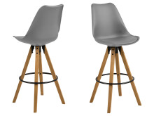 Barhocker >Diva I< (2er Set) in Eiche/gebeizt - 48,5x111,5x55 (BxHxT)