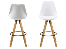 Barhocker >Diva I< (2er Set) in Weiß aus Kunststoff - 48,5x111,5x55cm (BxHxT)