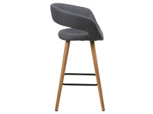 Barhocker >Gamarond I< (2er-Set) in  aus Massivholz,Stoff - 56x87x43cm (BxHxT)