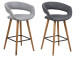 Barhocker >Gamarond I< (2er-Set) in  aus Massivholz,Stoff - 56x87x43cm (BxHxT)