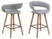 Barhocker >Gamarond I< (2er-Set) in  aus Massivholz,Stoff - 56x87x43cm (BxHxT)