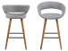 Barhocker >Gamarond I< (2er-Set) in  aus Massivholz,Stoff - 56x87x43cm (BxHxT)