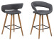 Barhocker >Gamarond I< (2er-Set) in  aus Massivholz,Stoff - 56x87x43cm (BxHxT)
