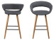 Barhocker >Gamarond I< (2er-Set) in  aus Massivholz,Stoff - 56x87x43cm (BxHxT)