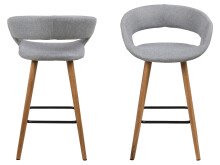 Barhocker >Gamarond I< (2er-Set) in Hellgrau - 56x87x43 (BxHxT)