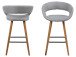 Barhocker >Gamarond I< (2er-Set) in Hellgrau - 56x87x43 (BxHxT)