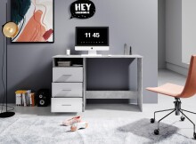 Schreibtisch >Mack< (B/H/T 123 x 76 x 50 cm) in Beton - 123x76x50cm (BxHxT)