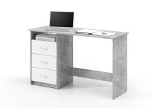 Schreibtisch >Mack< (B/H/T 123 x 76 x 50 cm) in Beton - 123x76x50cm (BxHxT)