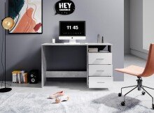 Schreibtisch >Mack< (B/H/T 123 x 76 x 50 cm) in Beton - 123x76x50cm (BxHxT)