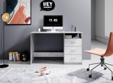 Schreibtisch >Mack< (B/H/T 123 x 76 x 50 cm) in Beton - 123x76x50cm (BxHxT)