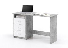 Schreibtisch >Mack< (B/H/T 123 x 76 x 50 cm) in Beton - 123x76x50cm (BxHxT)