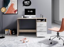 Schreibtisch >Mack< (B/H/T 123 x 76 x 50 cm) in Sonoma-Eiche - 123x76x50 (BxHxT)