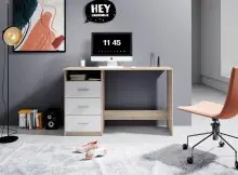 Schreibtisch >Mack< (B/H/T 123 x 76 x 50 cm) in Sonoma-Eiche - 123x76x50 (BxHxT)