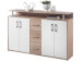 Highboard >Delia< in Weiß - 139x90x34cm (BxHxT)