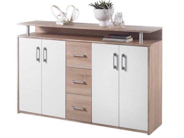 Highboard >Delia< in Sonoma-Eiche - 139x90x34cm (BxHxT)