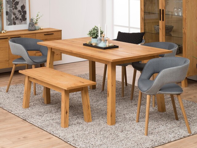 Esszimmerstuhl >Gamarond< in Eiche aus Massivholz - 56x76x52cm (BxHxT)