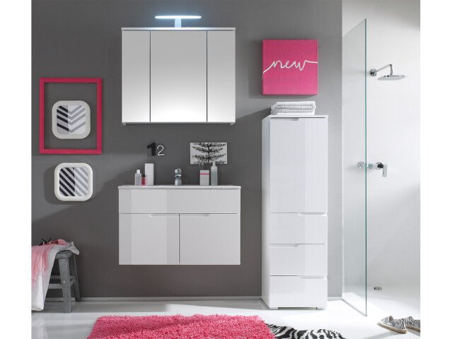 Badezimmer-Set >Suzette< (3-teilig) in Weiß aus Keramik - 120x199x46cm (BxHxT)