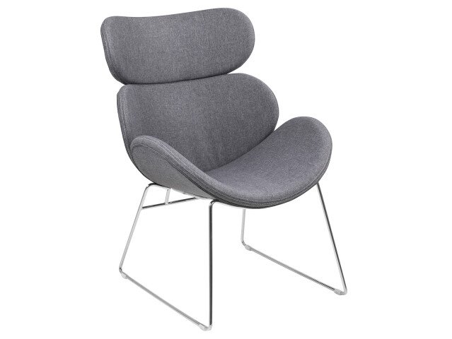 Esszimmerstuhl in hellgrau aus Polyester - 69x90,5x80cm (BxHxT)