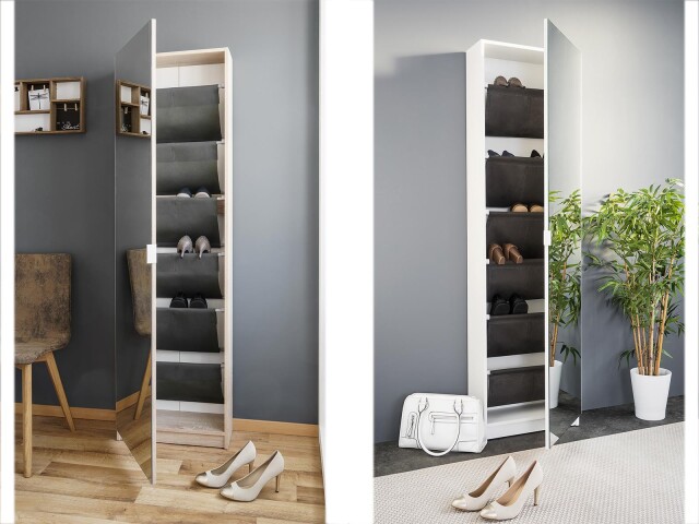 Schuhschrank >Zeraphina< - 50,5x181x22cm (BxHxT)