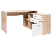 Eckschreibtisch >Linardo I< in Sonoma-Eiche - 136x75x138cm (BxHxT)