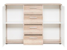 Sideboard >Jacklin< in Wildeiche Weiß - 120x85x35cm (BxHxT)