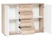 Sideboard >Jacklin< in Wildeiche Weiß - 120x85x35cm (BxHxT)