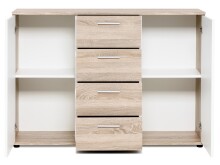 Sideboard >Jacklin< in Sonoma-Eiche Weiß - 120x85x35cm (BxHxT)