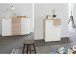 Sideboard >Jacklin< in Sonoma-Eiche Weiß - 120x85x35cm (BxHxT)
