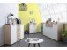 Sideboard >Jacklin< in Sonoma-Eiche Weiß - 120x85x35cm (BxHxT)