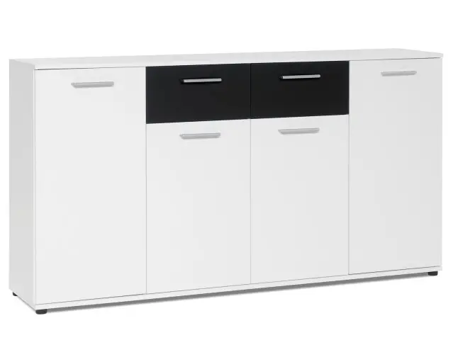 Sideboard >Jacklin< in Weiß - 160x85x35cm (BxHxT)