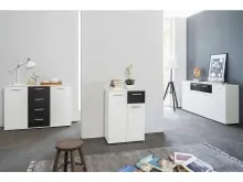 Sideboard >Jacklin< in Weiß - 160x85x35cm (BxHxT)