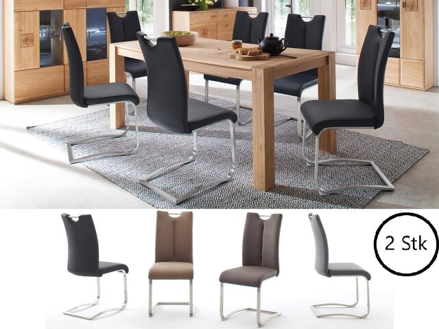 Esszimmerstuhl >Kerrin< (2-er Set) in  aus Polyurethan - 45x102x58cm (BxHxT)