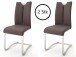 Esszimmerstuhl >Kerrin< (2-er Set) in Braun aus Polyurethan - 45x102x58 (BxHxT)