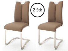 Esszimmerstuhl >Kerrin< (2-er Set) in Cappuccino - 45x102x58 (BxHxT)