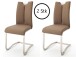 Esszimmerstuhl >Kerrin< (2-er Set) in Cappuccino - 45x102x58 (BxHxT)