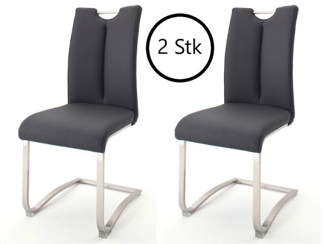 Esszimmerstuhl >Kerrin< (2-er Set) in Schwarz - 45x102x58 (BxHxT)