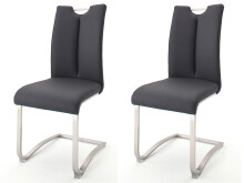 Esszimmerstuhl >Kerrin< (2-er Set) in Schwarz - 45x102x58 (BxHxT)