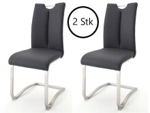 Esszimmerstuhl >Kerrin< (2-er Set) in Schwarz - 45x102x58 (BxHxT)