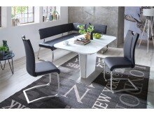 Esszimmerstuhl >Kerrin< (2-er Set) in Schwarz - 45x102x58 (BxHxT)