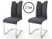 Esszimmerstuhl >Kerrin< (2-er Set) in Schwarz - 45x102x58 (BxHxT)