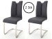 Esszimmerstuhl >Kerrin< (2-er Set) in Schwarz - 45x102x58 (BxHxT)