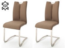 Esszimmerstuhl >Kerrin< (2-er Set) in Cappuccino - 45x102x58 (BxHxT)