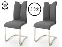 Esszimmerstuhl >Kerrin< (2-er Set) in grau aus...