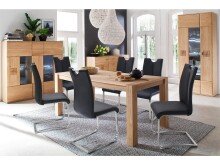 Esszimmerstuhl >Kerrin< (2-er Set) in Schwarz aus Echtleder - 45x102x58 (BxHxT)