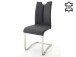 Esszimmerstuhl >Kerrin< (2-er Set) in Schwarz aus Echtleder - 45x102x58 (BxHxT)