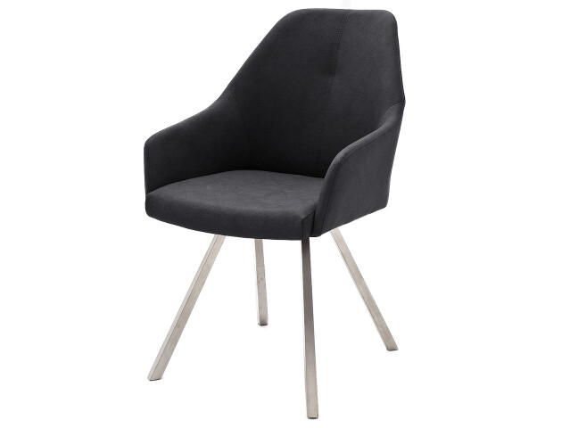 Esszimmerstuhl >Hiva I< (2-er Set) in Anthrazit aus Edelstahl - 55x86x63 (BxHxT)