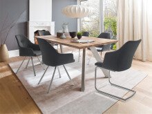 Esszimmerstuhl >Hiva I< (2-er Set) in Anthrazit aus Edelstahl - 55x86x63 (BxHxT)
